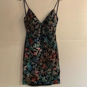 Velvet and Sequin Cocktail Dress